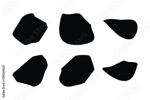 6 Blobs Liquid and fluid abstract shape Set