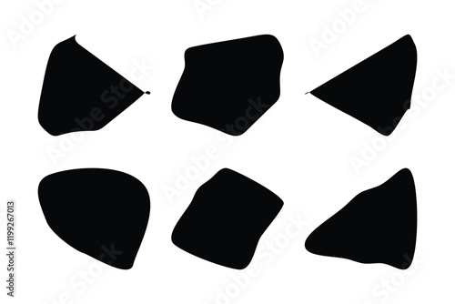 6 Blobs Liquid and fluid abstract shape Set