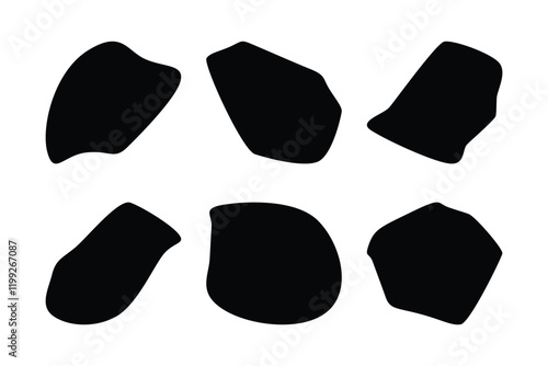 6 Blobs Liquid and fluid abstract shape Set