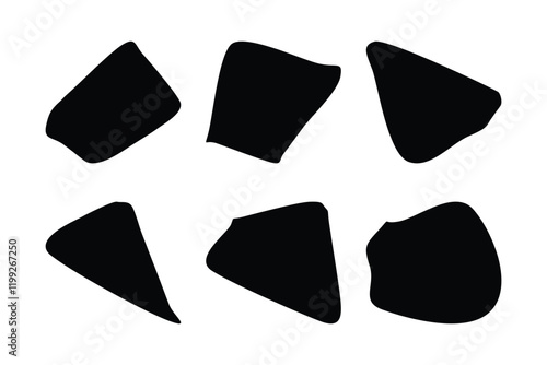 6 Blobs Liquid and fluid abstract shape Set