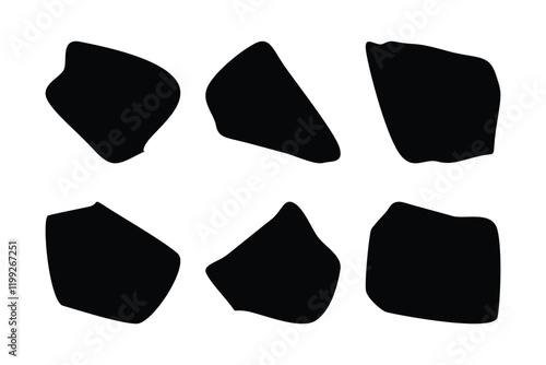 6 Blobs Liquid and fluid abstract shape Set