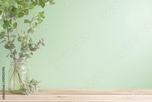 グリーンの壁と植物　Walls and Plants