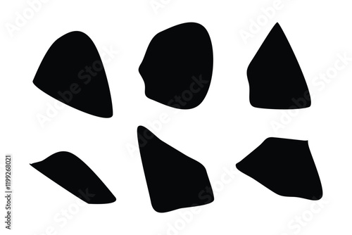 6 Blobs Liquid and fluid abstract shape Set