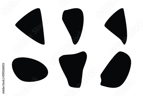 6 Blobs Liquid and fluid abstract shape Set