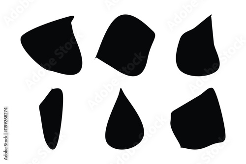 6 Blobs Liquid and fluid abstract shape Set