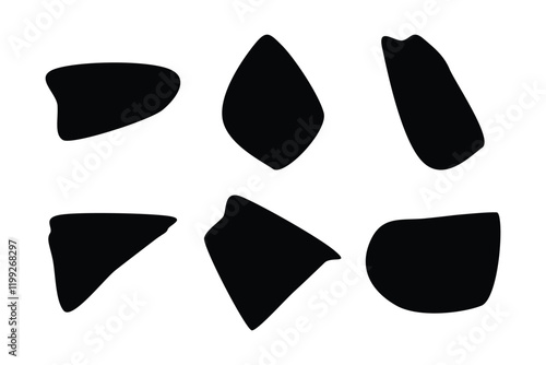 6 Blobs Liquid and fluid abstract shape Set