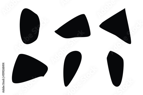 6 Blobs Liquid and fluid abstract shape Set