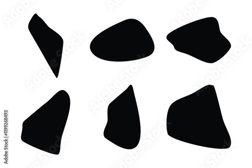 6 Blobs Liquid and fluid abstract shape Set