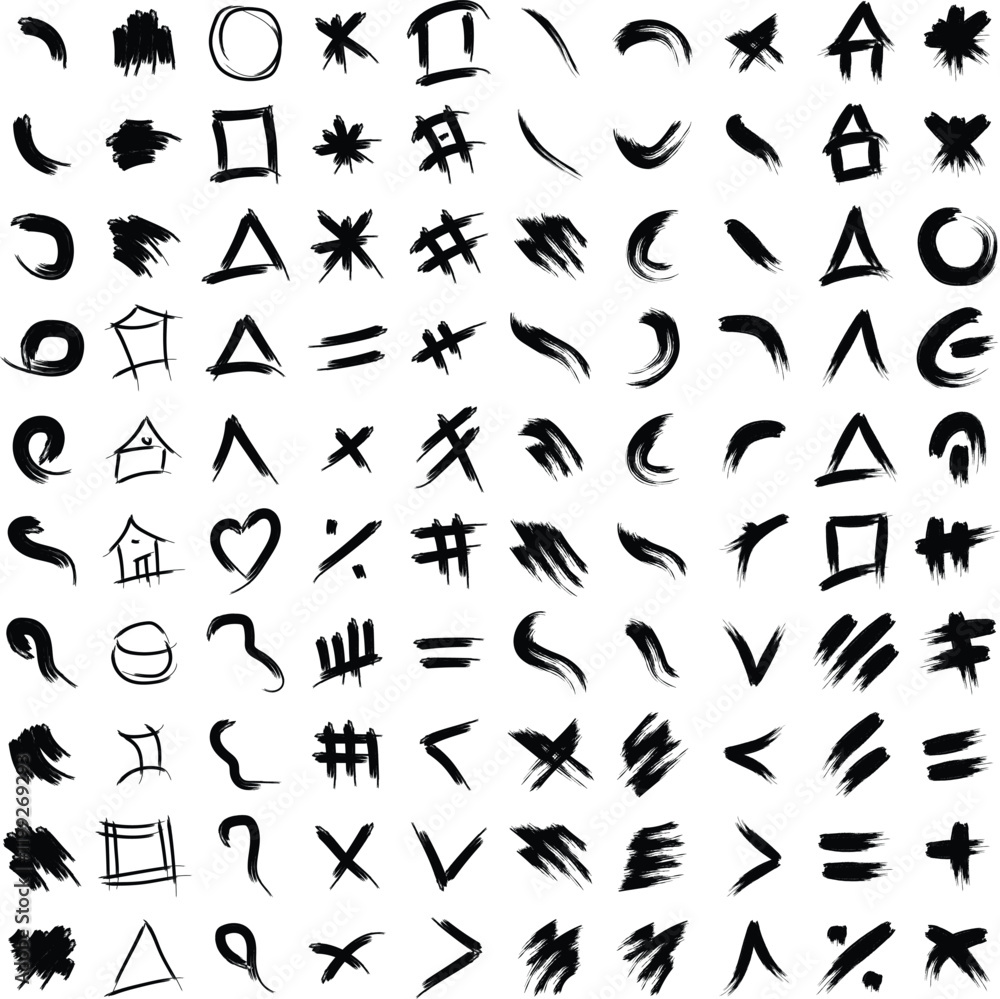 Naklejka premium Brush Stroke C_Set-100-2