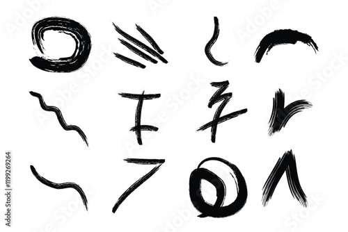 Grunge Brush Stroke Abstract Shape Collection
