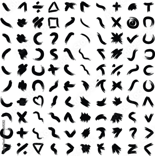 Grunge Brush Stroke Abstract Shape Collection