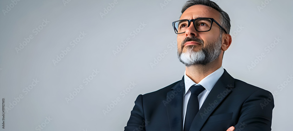 A manager in a formal suit, plain light background, confident expression A manager in a formal suit, plain light background, confident expression
