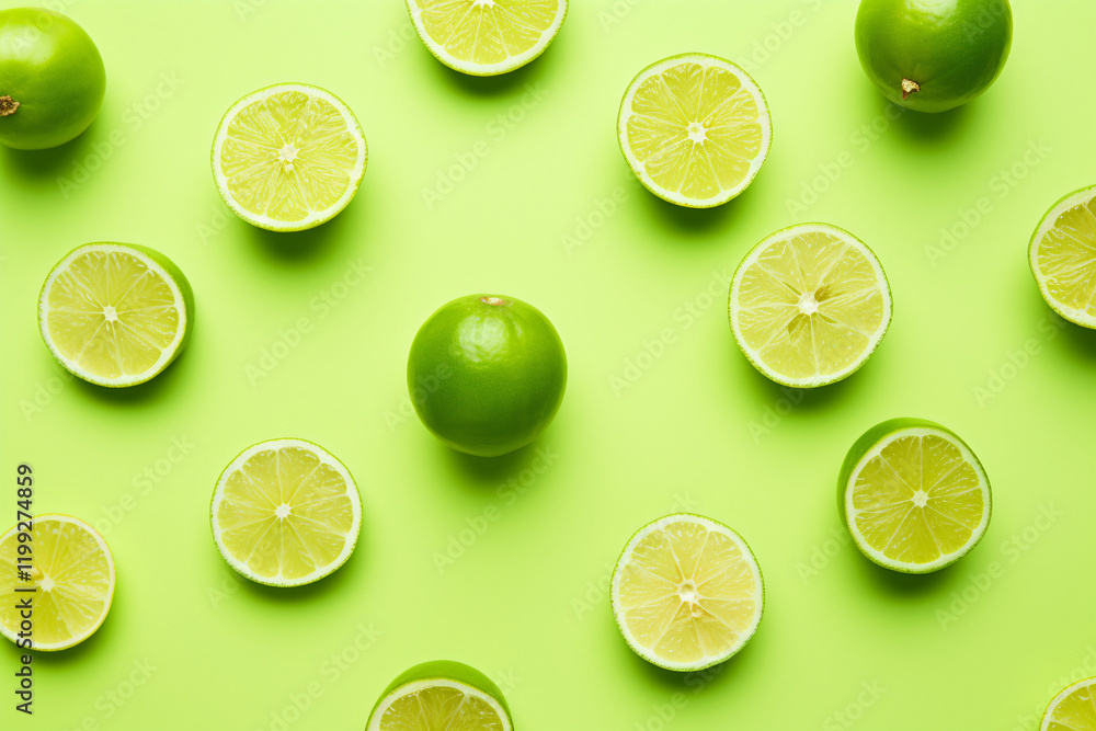 Citrus Fruits Background flat lay on Green Background Citrus Fruits Background flat lay on Green Background