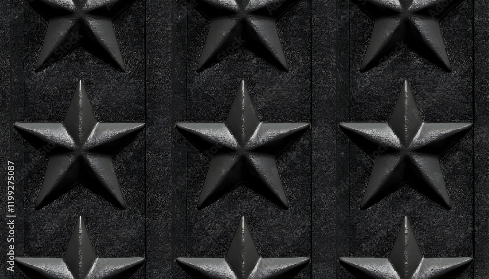 Naklejka premium Abstract black and white embossed star pattern texture background. Ideal for design projects requiring a bold, geometric feel.