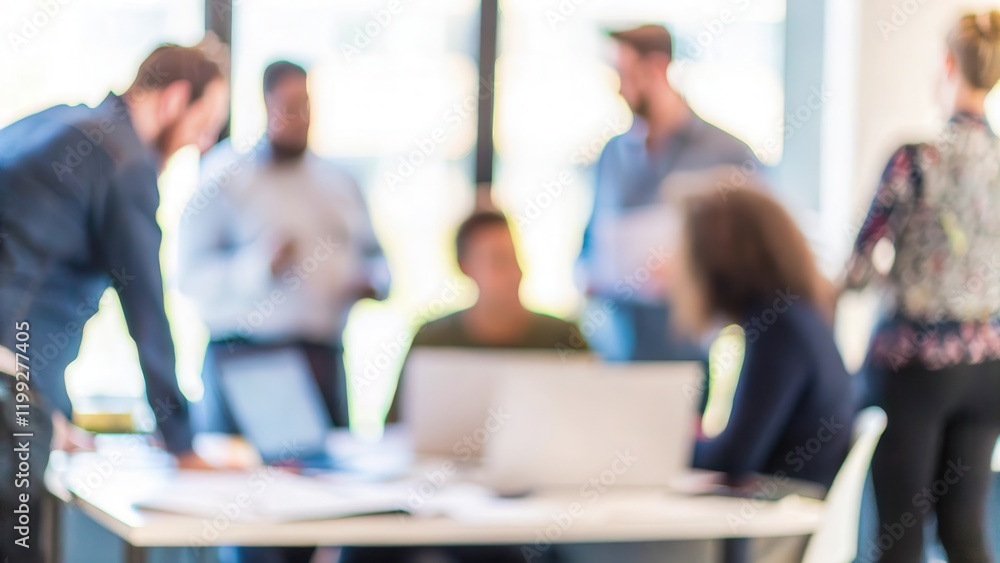 Team Collaboration Blur – Soft focus of a business group collaborating in a dynamic workspace.
Team Collaboration Blur – Soft focus of a business group collaborating in a dynamic workspace.
