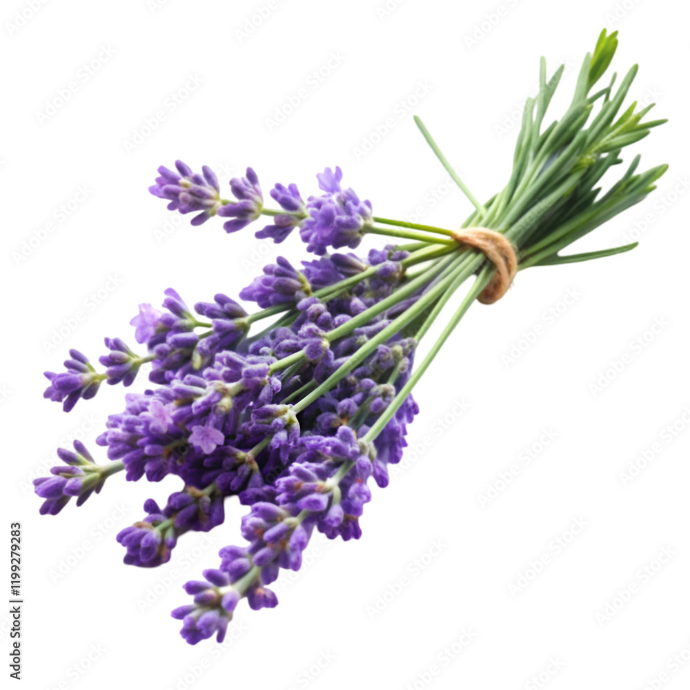 Fototapeta premium Lavender's branch isolated on transparent background