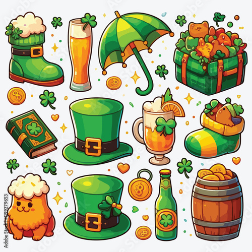 St Patricks set3 stock illustration photo