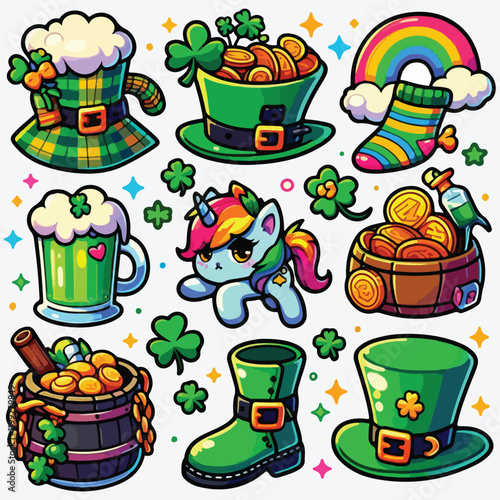 St Patricks set3 stock illustration photo