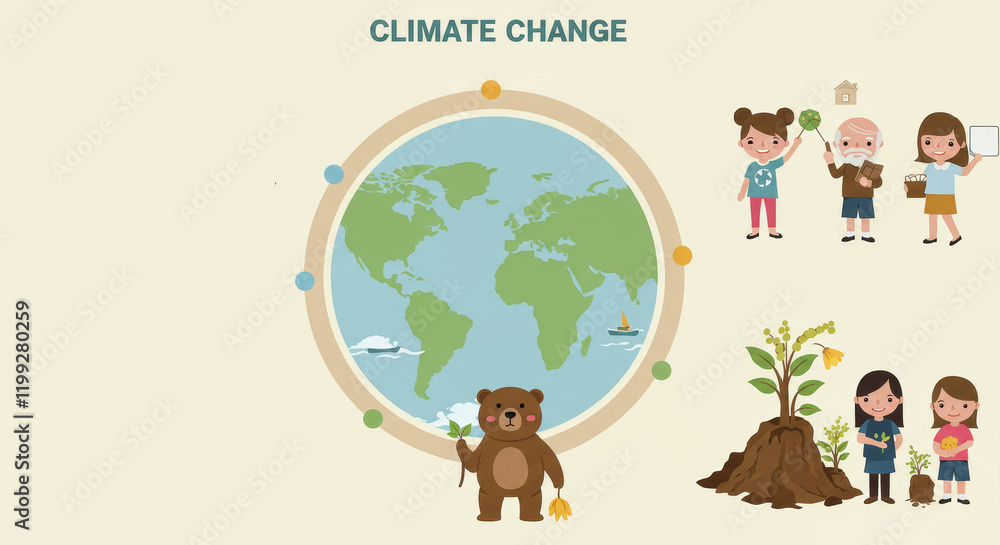 Climate change education: illustrations of conservation efforts and community involvement Climate change education: illustrations of conservation efforts and community involvement