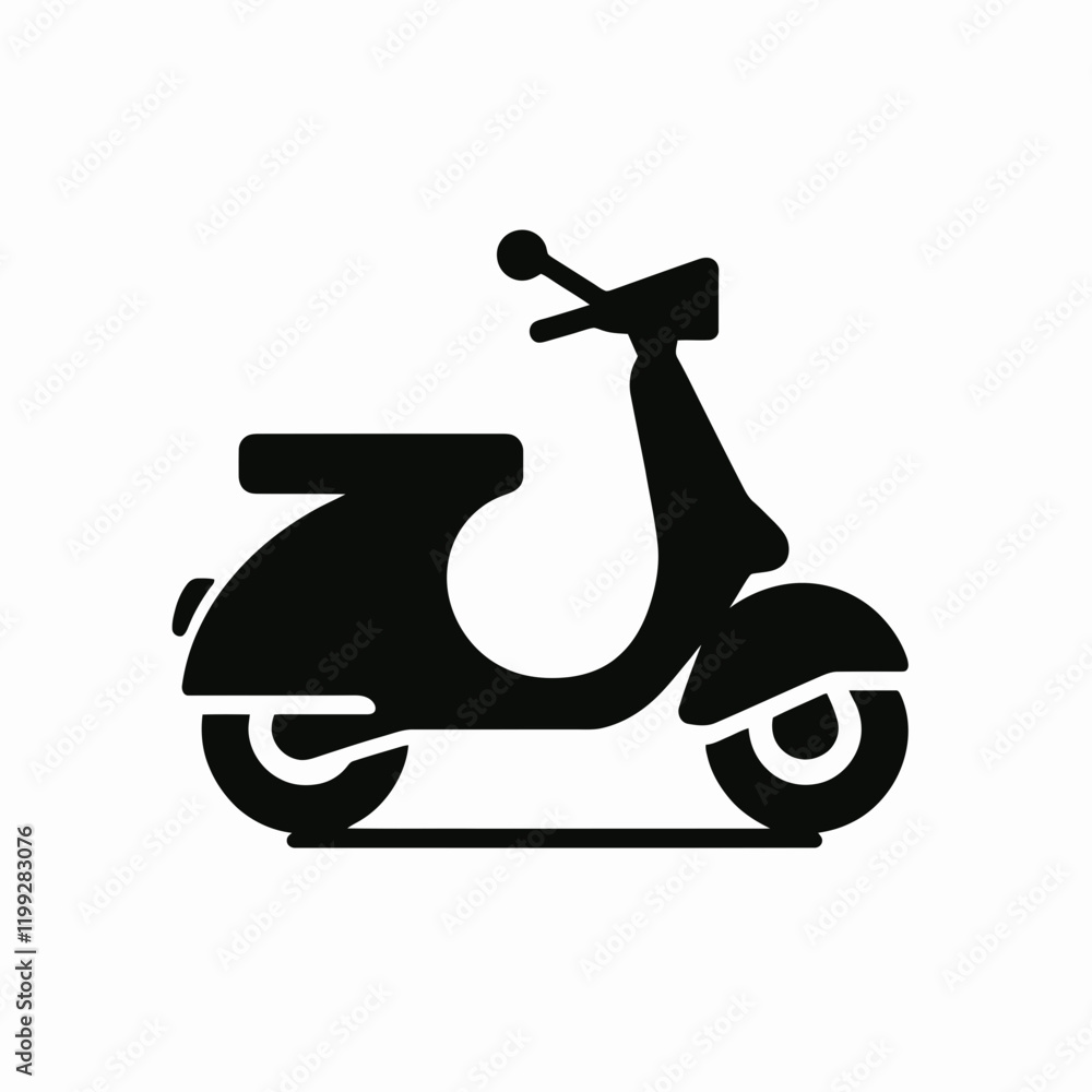 Scooter silhouette in black on a white background Scooter silhouette in black on a white background