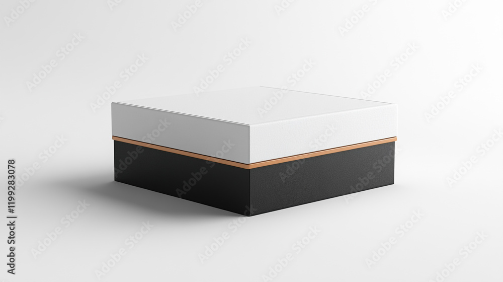 Modern minimalist design of a rectangular box with contrasting colors Modern minimalist design of a rectangular box with contrasting colors