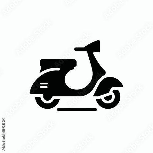 Scooter silhouette in black on a white background