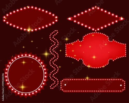 light box vintage frame vertical retro  show billboard border casino vector  

