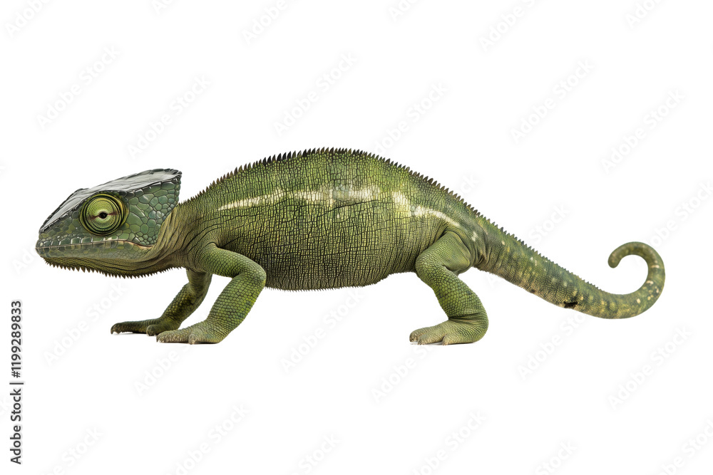 Fototapeta premium a chameleon , side view, isolated on transparent background
