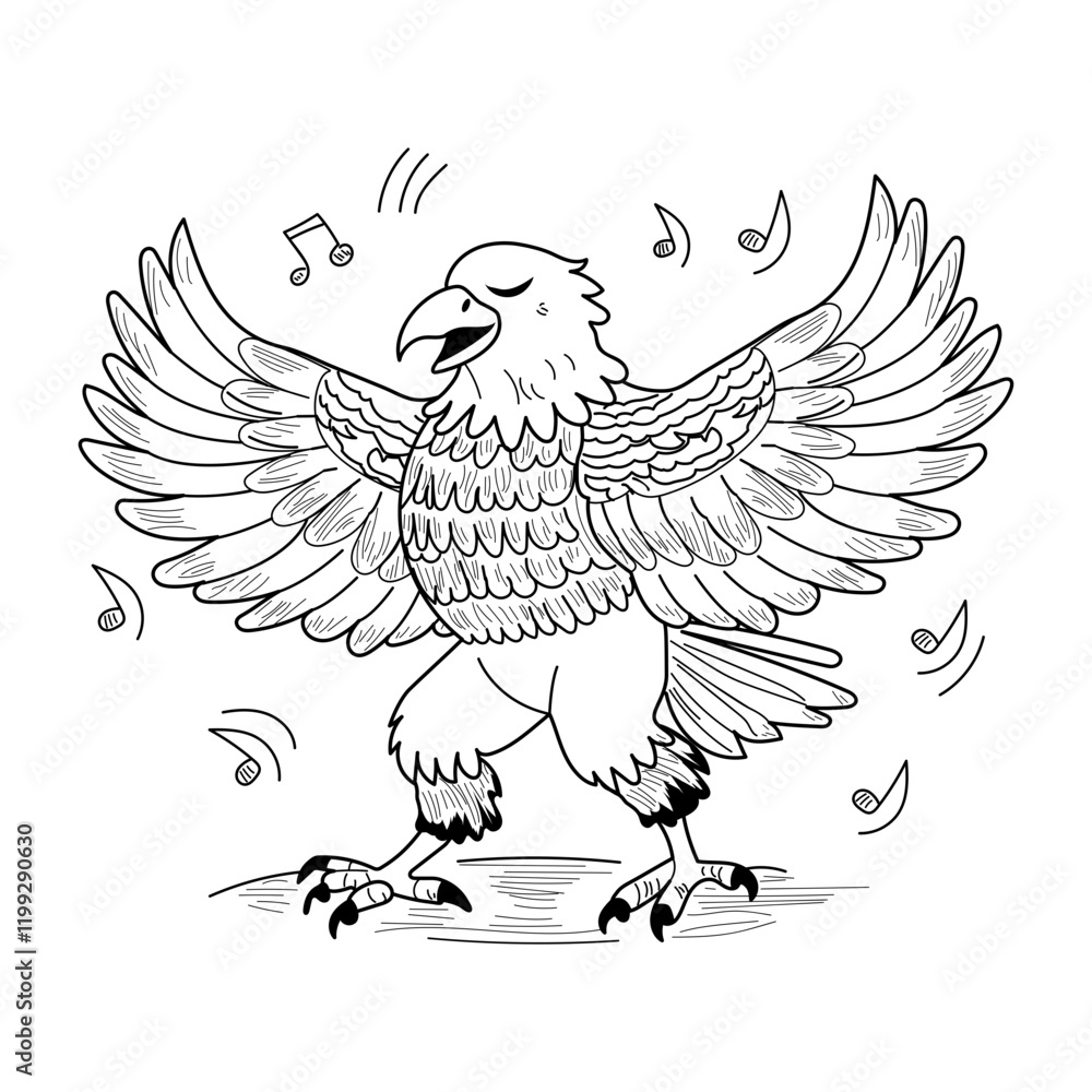 Fototapeta premium A vintage style illustration depicting eagle dance