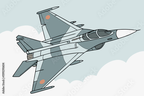 Modern fighter jet vector illustration