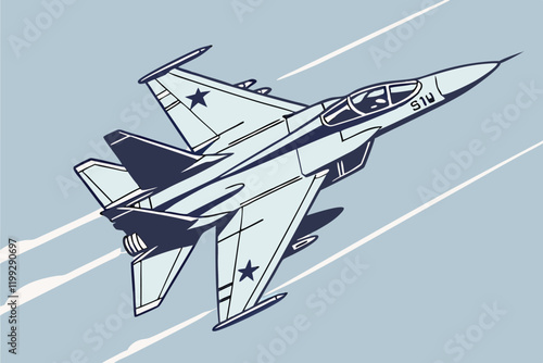 Modern fighter jet vector illustration