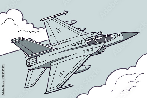 Modern fighter jet vector illustration