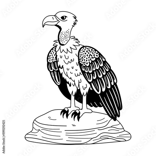 Vulture vigilance vintage style illustration
