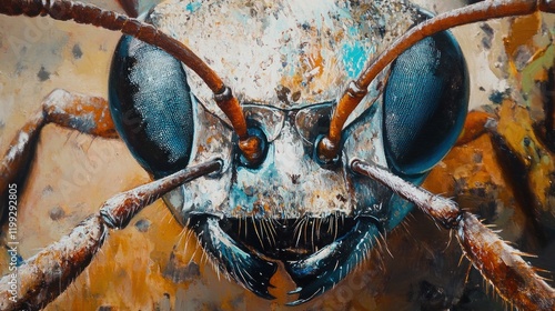 A Close-Up Masterpiece:  The Intricate Beauty of an Insect's Head