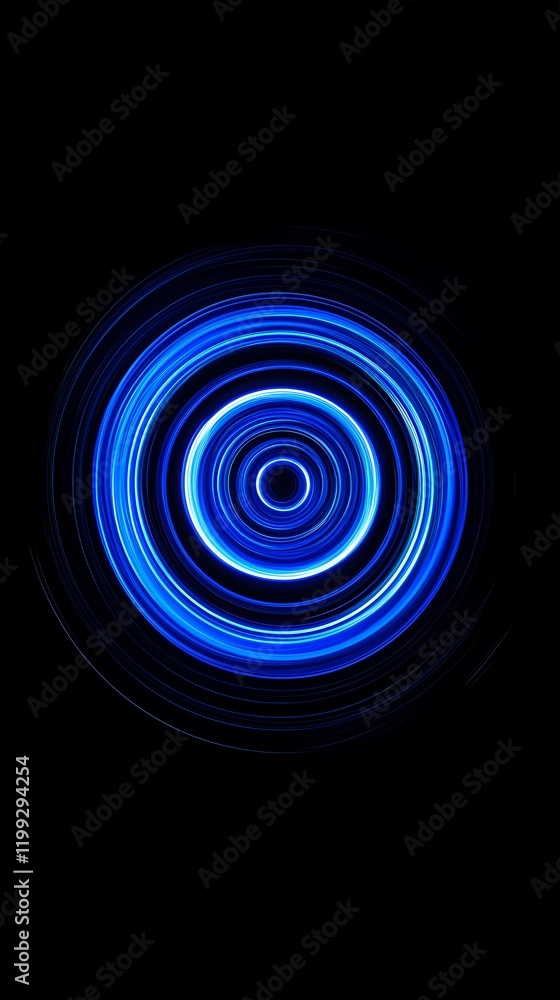 Fototapeta premium Digital technology blue and black spiral lines poster background