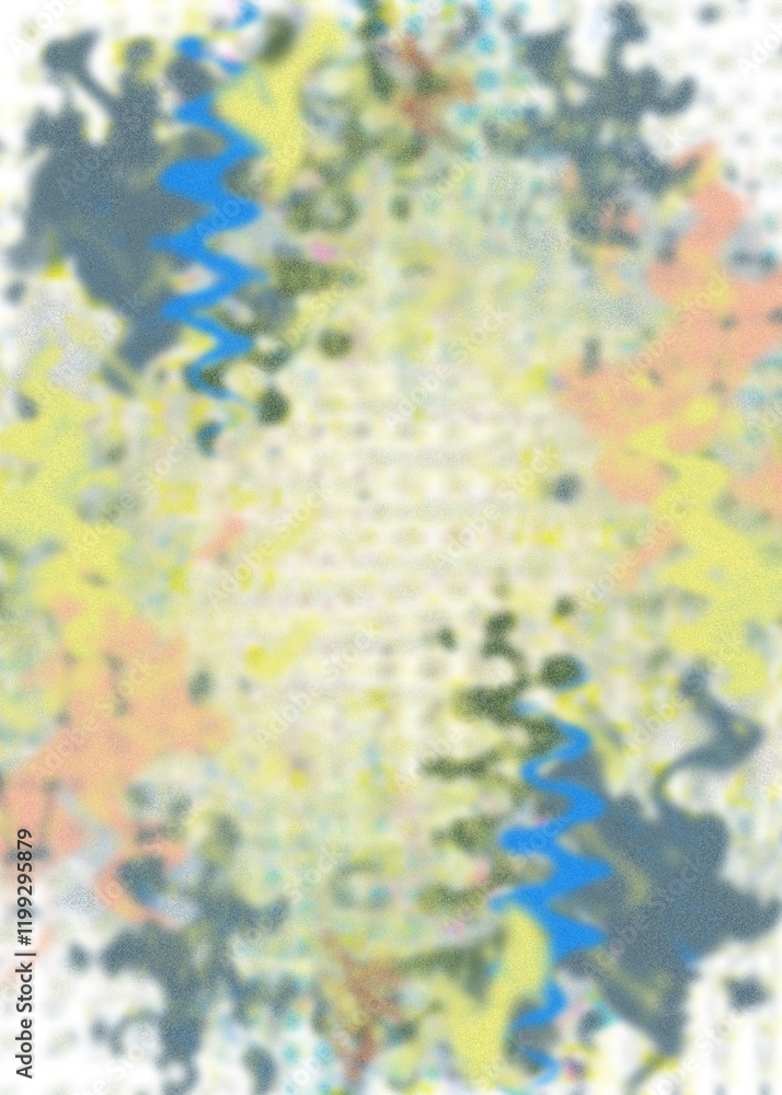 Fototapeta premium An abstract transparent psychedelic wavy vignette design element overlay.