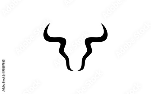 horn logo vector illustration, minimalist horn bull logo template
