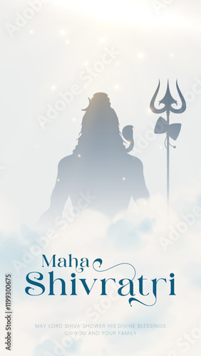Happy Maha Shivratri Greeting, Mahashivratri Shiv Background Design. A Hindu festival celebrated of lord shiva night.