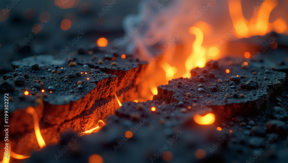 Abstract Duality of Burned Land and Sprouting Greenery Abstract Duality of Burned Land and Sprouting Greenery