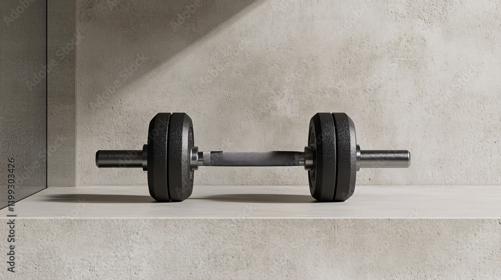 Minimalist dumbbells on a neutral surface, showcasing simple design and tranquil aesthetics, perfect for modern fitness spaces. Minimalist dumbbells on a neutral surface, showcasing simple design and tranquil aesthetics, perfect for modern fitness spaces.