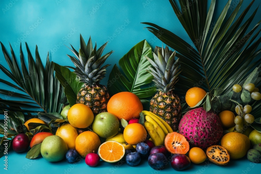 Vibrant Tropical Fruit Display Vibrant Tropical Fruit Display