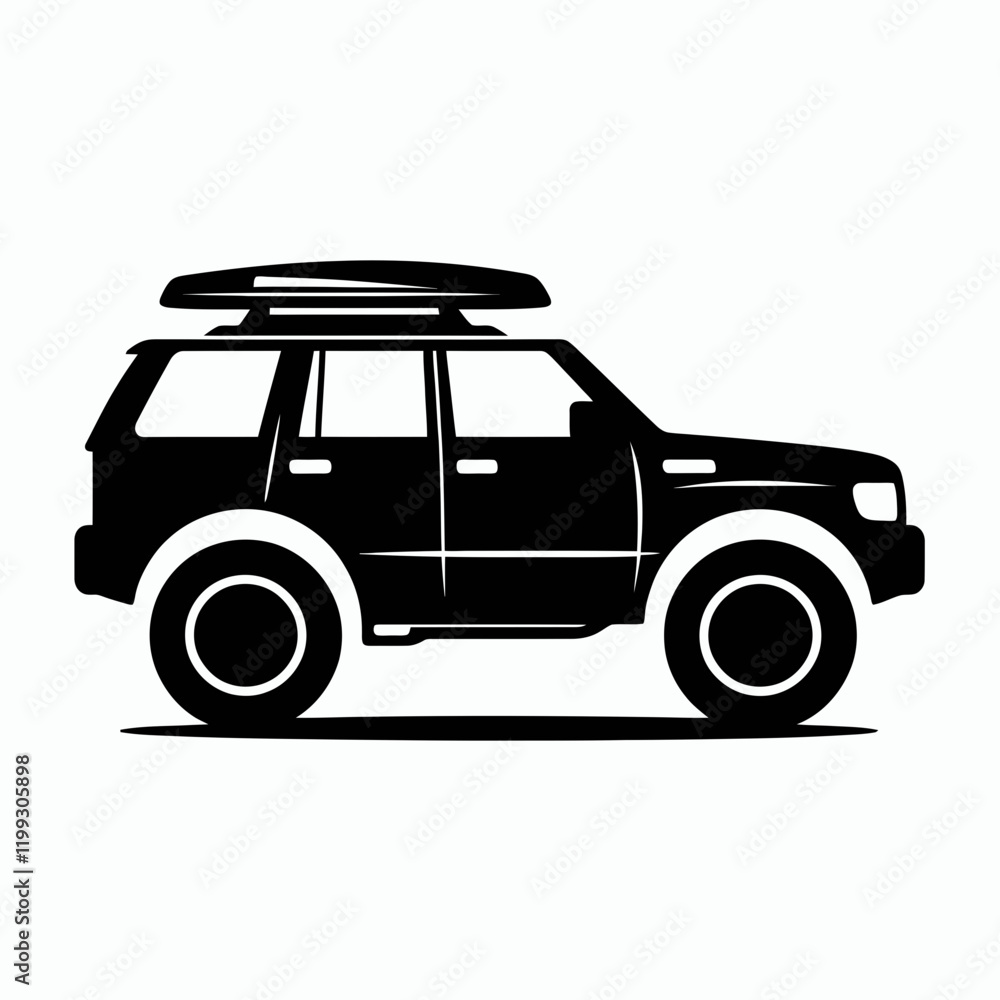SUV silhouette in black on a white background SUV silhouette in black on a white background