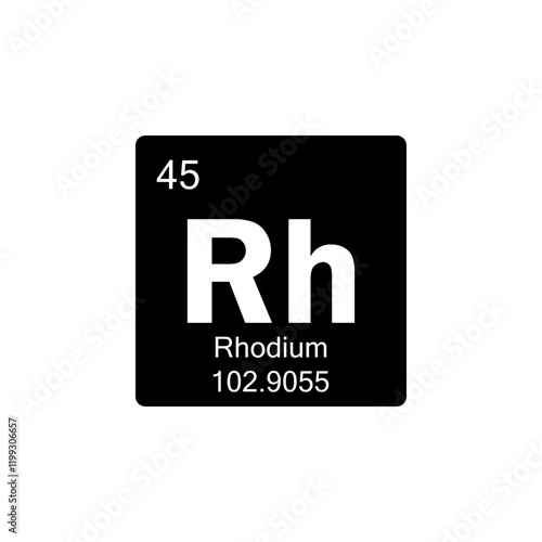 periodic table Rhodium glyph icon