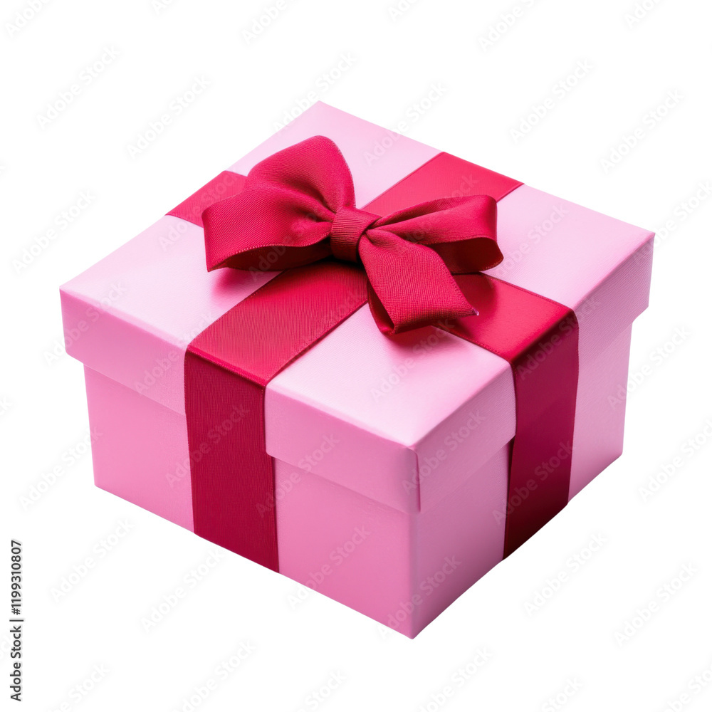 Elegant gift box wrapped in pink and red ribbon Elegant gift box wrapped in pink and red ribbon