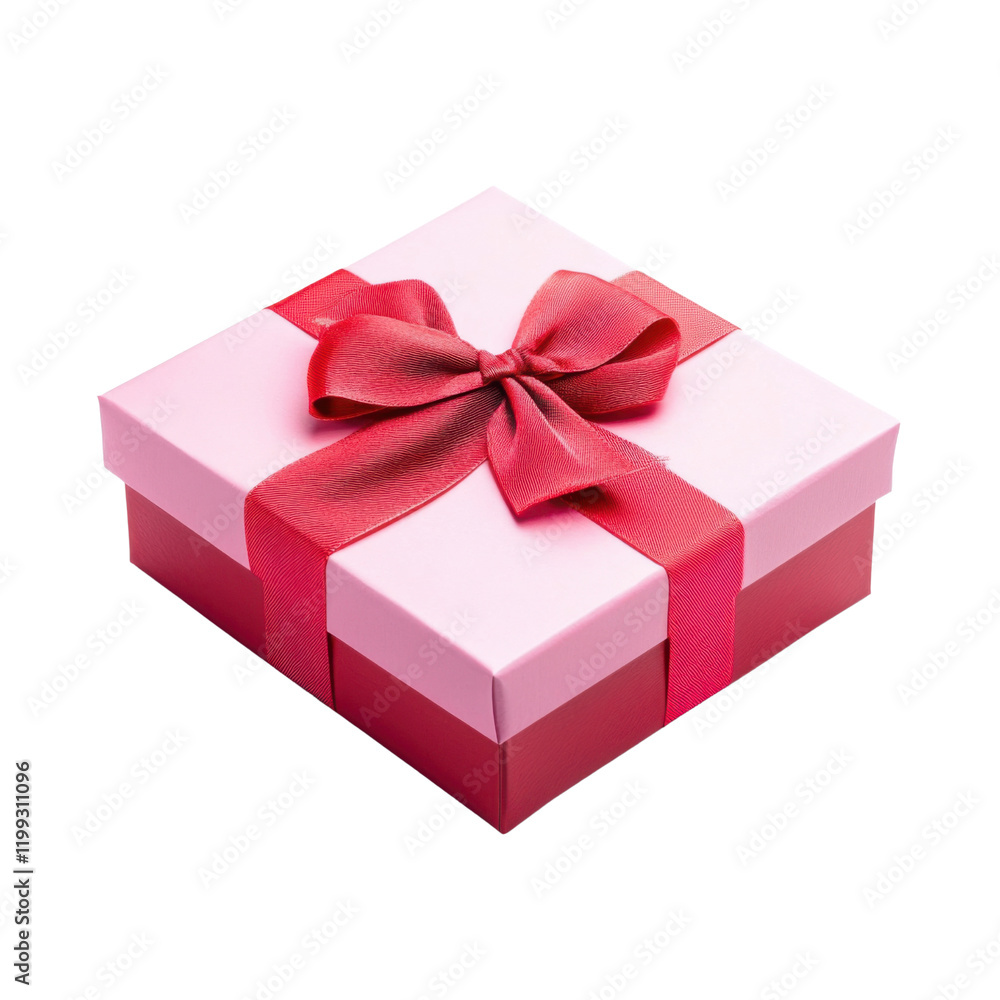 Elegant gift box wrapped in pink and red ribbon Elegant gift box wrapped in pink and red ribbon