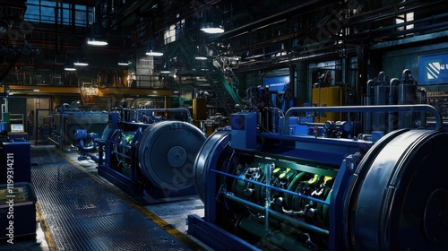 Wallpaper Mural Industrial machinery in a factory setting, showcasing equipment. Torontodigital.ca