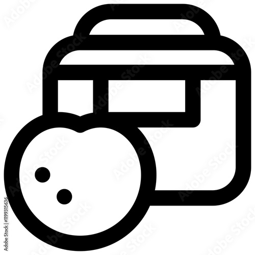 Lunch box. Editable stroke vector icon.