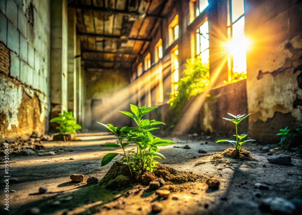 Urban Decay Valerian: Abandoned Building, Overgrown with Valerian Plants Urban Decay Valerian: Abandoned Building, Overgrown with Valerian Plants