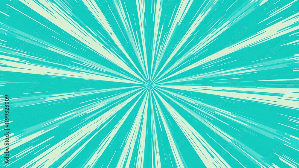 Obraz premium Teal Beige Radial Burst Distressed Texture