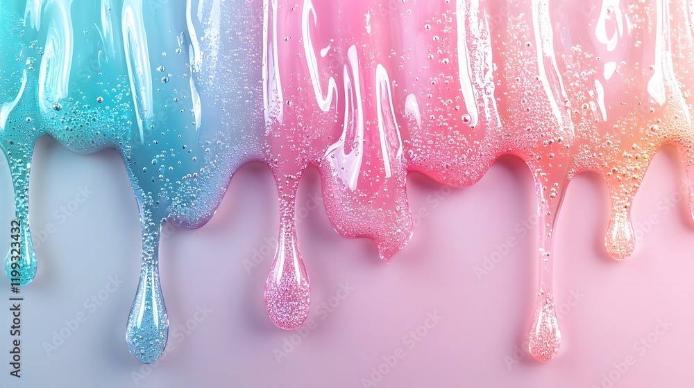 Naklejka premium Vibrant abstract background with colorful dripping paint effects. Generative AI